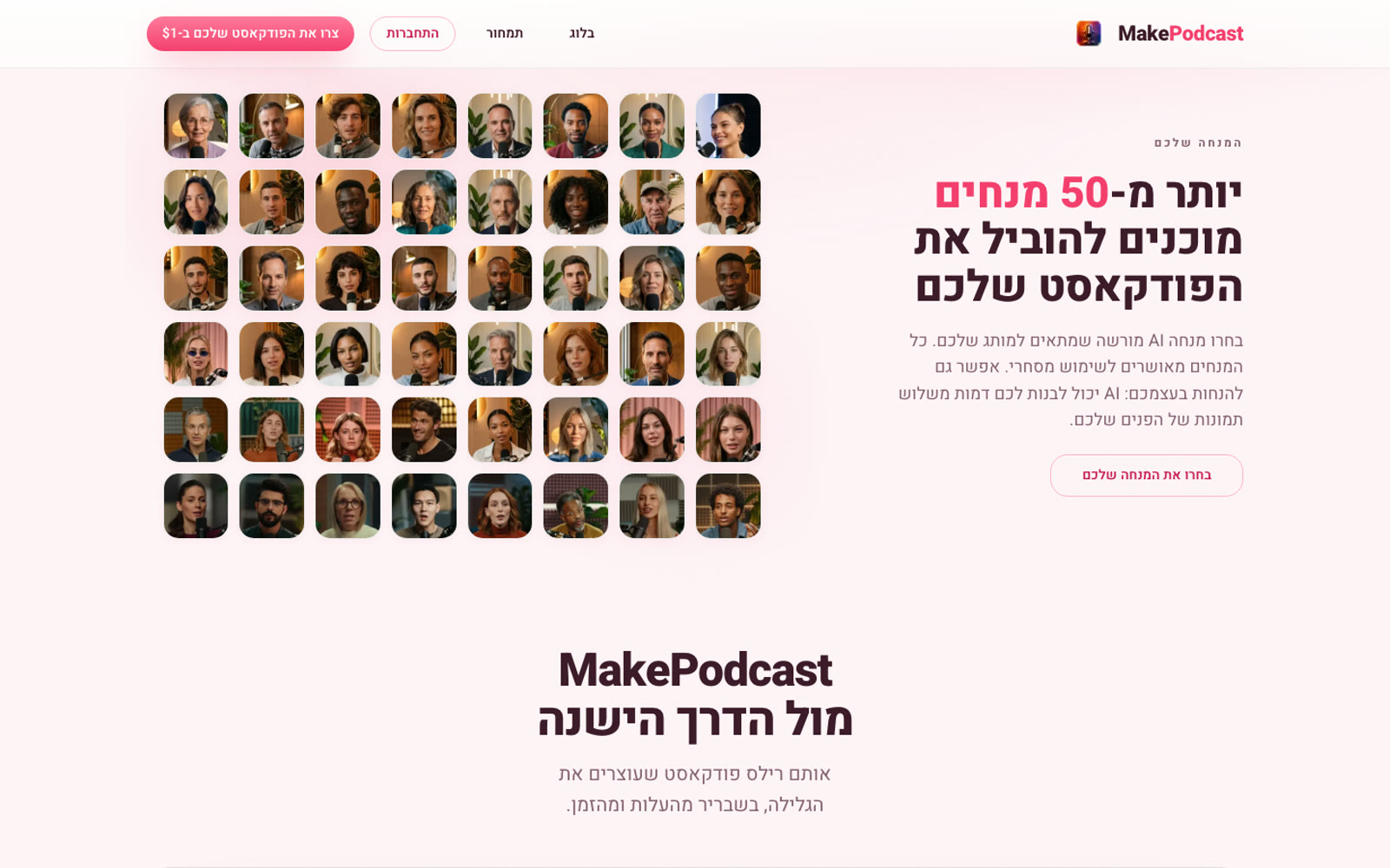 גלריית יותר מ-50 מנחי AI מוכנים