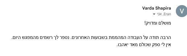 המלצת לקוח על שירותי הבינה המלאכותית של TodoAI 6